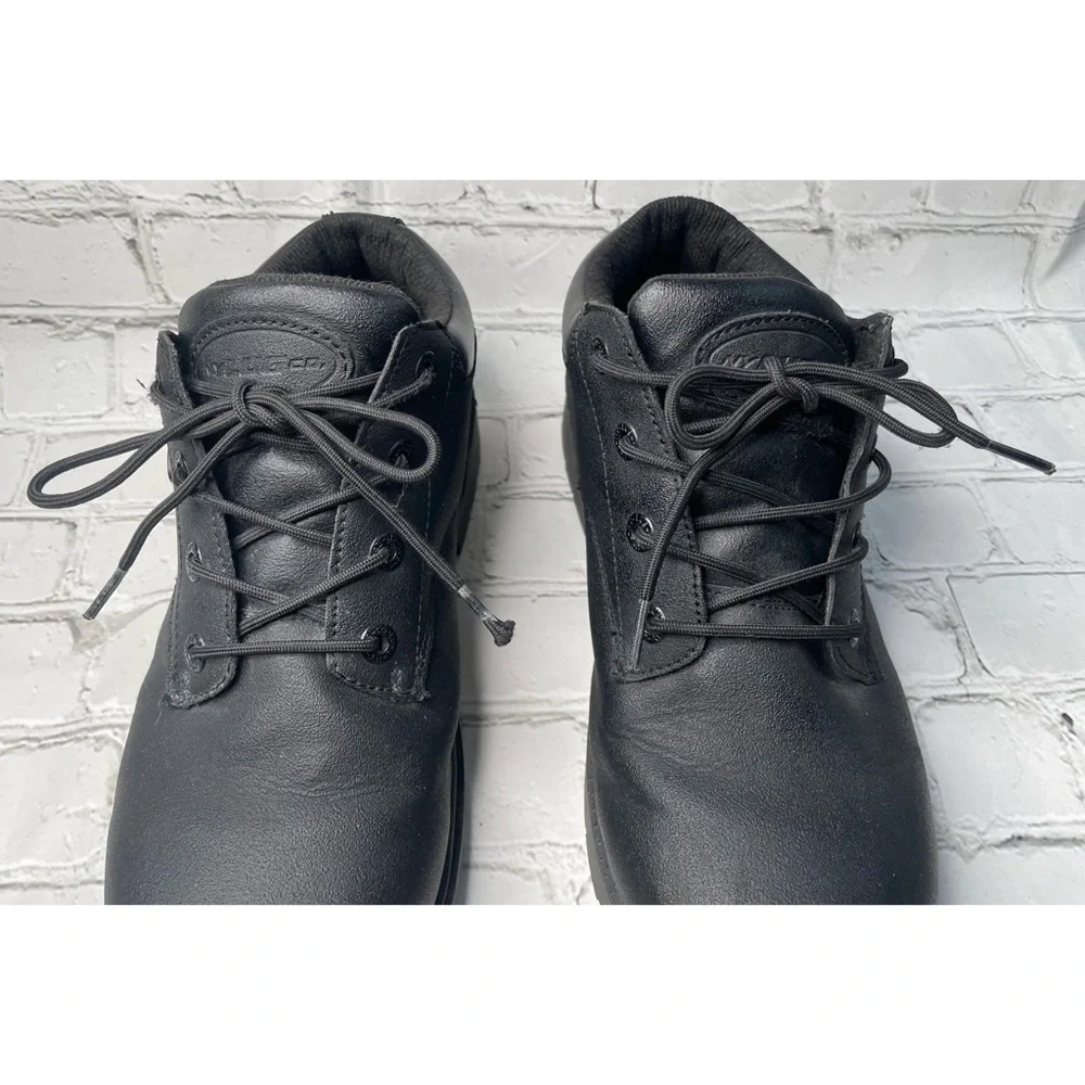 Black Leather Lugz Low Work Boot
